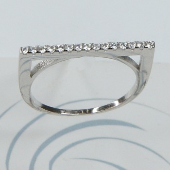 Sterling Silver CZ Flat Top Half Eternity Ring